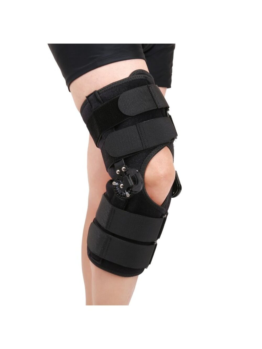 Mathgetin Small Hinged ROM Knee Brace with Side Stabilizers, Post Op Knee Immobi